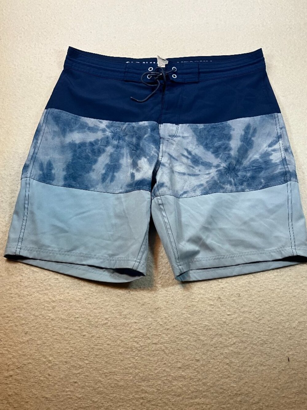 Old Navy California Boardshorts Three Tone Blue Mens Sz 34